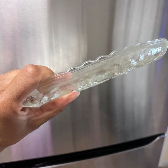 Vintage Anchor Hocking Star of David Clear Crystal 2 Serving Bowl Tray Plate - Picture 3 of 8